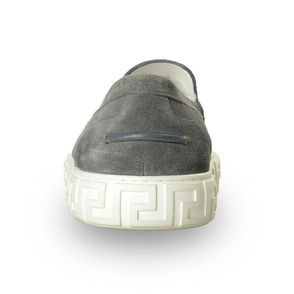 Versace Men\'s Suede Leather Silver Medusa Loafers Slip On Shoes US 7 IT 40 main image 4